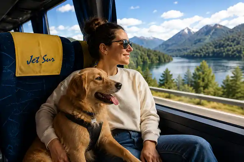Mascota viajando junto a su dueño